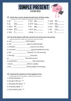 Vorschau - Arbeitsblätter - Simple present Übungsblatt Exercises Englisch - Seite 1