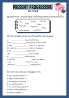 Vorschau - Arbeitsblätter - Present progressive Englisch Grammatik Übung Arbeitsblatt - Seite 1