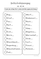 Vorschau - Arbeitsblätter - Rechtschreibspaziergang_Endung en,el,er // 1. Klasse - Seite 1