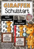 Vorschau - Anderer Materialtyp - Giraffenklasse Willkommensgruß mit Detektivstift - Deckblatt