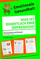 Vorschau - Arbeitsblätter - Was ist eigentlich eine Depression? - Wissenswertes und Aufgaben - Deckblatt