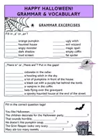 Vorschau - Arbeitsblätter - Halloween - Grammar Worksheet - Deckblatt