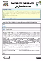 Vista previa - Hojas de trabajo - COURRIEL INFORMEL – LA FÊTE DES VOISINS (Conjugaison) - página 1