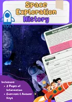 Vorschau - Arbeitsblätter - Weltraumforschung Geschichte auf Englisch - Deckblatt