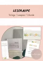 Vorschau - Mal- und Bastelvorlagen - Leseraupe: Vorlage / Lesepass / Urkunde - Deckblatt