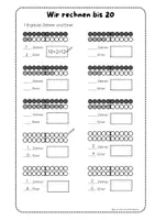 Vorschau - Arbeitsblätter - Arbeitsblatt Addition ZR20 mit ZÜ // 1. Klasse - Seite 1