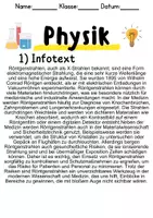 Vorschau - Unterrichtsreihen - Röntgenstrahlen Informationen und Aufgaben - Seite 1