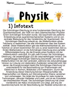 Vorschau - Unterrichtsreihen - Schrödinger-Gleichung Informationen und Aufgaben - Seite 1