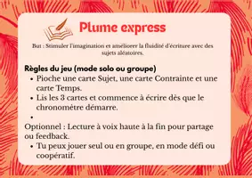 Aperçu - Jeux - Cartes plumes express- jeux de cartes pour écrire - Page 1