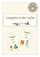 Vorschau - Spiele - Lesespiele zu den Lauten -ng und -nk (Kl. 1/2) - Deckblatt