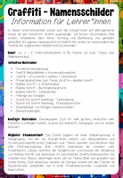 Vorschau - Stundenentwürfe - Graffiti Namensschilder - Kunstprojekt (fertig geplante Kunststunde) - Seite 1