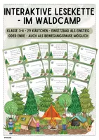 Vorschau - Spiele - interaktive Lesekette Klasse 3/4 - Im Waldcamp - Deckblatt