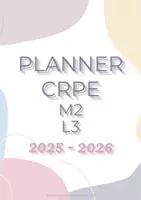 Aperçu - Outils du professeur - Planner CRPE M2 & L3 2025-2026 - Page de couverture