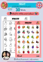 Vista previa - Tarjetas / Manipulativos - FRUIT – Visual Dictionary (30 Words) - Portada