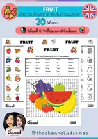 Vista previa - Hojas de trabajo - FRUIT – Dictionary & Word Search (30 Words) - Portada