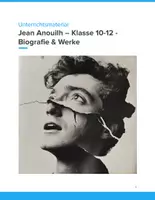 Vorschau - Unterrichtsreihen - Jean Anouilh – Biografie & Werke Unterrichtsmaterial (Klasse 10–12) - Deckblatt