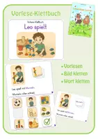 Vorschau - Fördermaterial/Inklusion - Vorlese-Klettbuch: Leo spielt - Deckblatt
