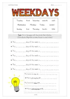 Vorschau - Arbeitsblätter - weekdays, months worksheets (mit Lösung) - Deckblatt