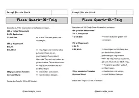 Vorschau - Arbeitsblätter - Pizza aus Quark-Öl-Teig Rezept AES Unterricht Klasse 6-10 - schnelle Schulküchenstunde - Seite 1
