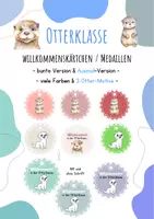Vorschau - Anderer Materialtyp - Otterklasse Medaillen Schulanfang Willkommensgruß pastell - Deckblatt