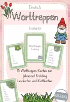 Vorschau - Fördermaterial/Inklusion - Worttreppen Frühling - Lesekarten - Klettkarten - Deckblatt