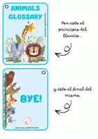 Vista previa - Tarjetas / Manipulativos - ANIMALS GLOSSARY KEYCHAIN (20 BASIC ANIMALS) - página 1