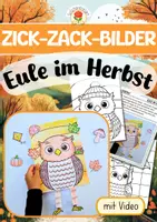 Vorschau - Mal- und Bastelvorlagen - Zick-Zack-Bilder - Eule im Herbst - Deckblatt