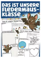 Vorschau - Arbeitsblätter - Fledermausklasse vorstellen - kreatives Schreiben Klassentier Fledermaus Deutsch - Deckblatt