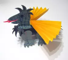 Vorschau - Mal- und Bastelvorlagen - Bastelanleitung und Ausmalbild 3D Drache - Deckblatt