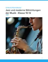 Vorschau - Unterrichtsreihen - Jazz & moderne Stilrichtungen – Musikunterricht Worksheet & Workbook (Klasse 10–12) - Deckblatt