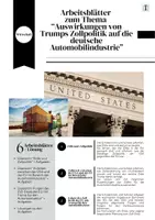 Vorschau - Arbeitsblätter - Arbeitsblätter zum Thema “Auswirkungen von Trumps Zollpolitik auf die deutsche Automobilindustrie” - Seite 1