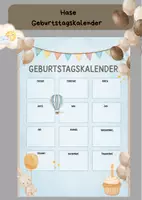 Vorschau - Mal- und Bastelvorlagen - Hase Geburtstagskalender | Grundschule | Kita - Deckblatt