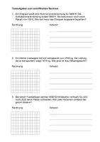 Vorschau - Arbeitsblätter - Arbeitsblatt Textaufgaben zum schriftlichem Rechnen - Addition und Subtraktion - Deckblatt