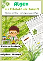 Vorschau - Arbeitsblätter - Algen als Rohstoff der Zukunft: Energie, Bioplastik, Landwirtschaft - Deckblatt