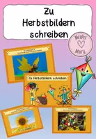 Vorschau - Aufgabenkarten - Zu Herbstbildern schreiben - Deckblatt