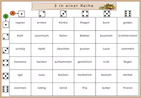 Vorschau - Spiele - Spielend Wortarten lernen - Sprachspiel im Herbst mit Selbstkontrolle - Seite 1