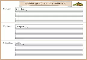 Vorschau - Spiele - Spielend Wortarten lernen - Sprachspiel im Herbst mit Selbstkontrolle - Seite 3