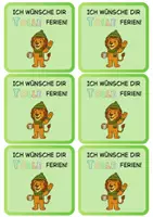 Vorschau - Mal- und Bastelvorlagen - Winter-/Weihnachts Feriengruß Löwen Klasse - Seite 1