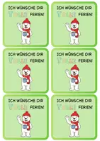 Vorschau - Mal- und Bastelvorlagen - Winter-/Weihnachts Feriengruß Eisbären Klasse - Seite 1