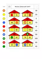Vorschau - Fördermaterial/Inklusion - Lernkarte Zahlenhäuser bis 100 ergänzen Zehnerzahlen - Deckblatt