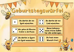 Vorschau - Spiele - Geburtstagswürfel Hummelklasse - Seite 1