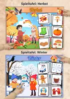 Vorschau - Arbeitsblätter - Sortierspiel Jahreszeiten – Frühling, Sommer, Herbst & Winter für Kita & Vorschule - Seite 2