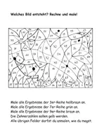 Vorschau - Arbeitsblätter - zwei Rechenbilder Ausmalbilder Bilderrätsel zum Einmaleins - Deckblatt
