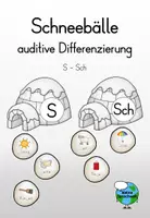 Vorschau - Spiele - auditive Differenzierung S - Sch (Schneebälle) - Deckblatt
