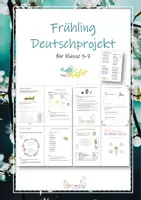 Vorschau - Arbeitsblätter - Deutschprojekt Frühlingsgedichte und - geschichten für Klasse 5-7 - Deckblatt