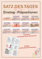 Vorschau - Arbeitsblätter - Satz des Tages Einstieg Präpositionen Variation 1 Präsentation - Deckblatt