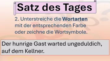 Vorschau - Arbeitsblätter - Satz des Tages Einstieg Präpositionen Variation 1 Präsentation - Seite 3