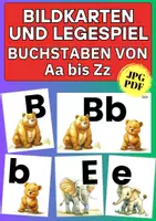 Vorschau - Bildkarten - Alphabet-Lernkarten A-Z mit Tieren – Groß- und Kleinbuchstaben erkennen & zuordnen - Deckblatt