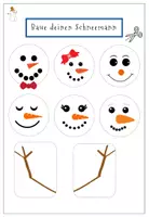 Vorschau - Mal- und Bastelvorlagen - Baue deinen Schneemann – Bastelvorlage zum Ausschneiden und Gestalten - Seite 2
