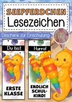 Vorschau - Anderer Materialtyp - Seepferdchenklasse Lesezeichen als Geschenk zur Einschulung - Deckblatt